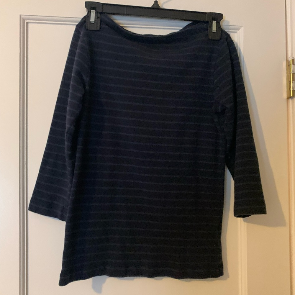 3/4 Sleeve Blue striped shirt